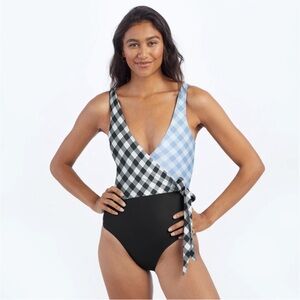 Summersalt Gingham Perfect Wrap One Piece Swimsuit